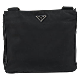 PRADA Shoulder Bag Nylon Black Silver Auth 153217 - 0