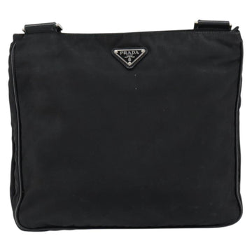 PRADA Shoulder Bag Nylon Black Silver Auth 153217 - 0