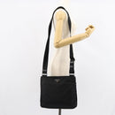 PRADA Shoulder Bag Nylon Black Silver Auth 153217-25