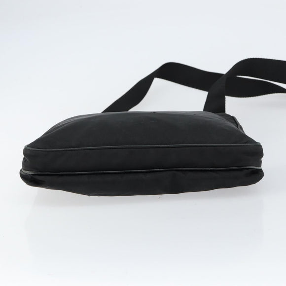 PRADA Shoulder Bag Nylon Black Silver Auth 153217