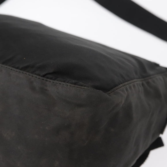 PRADA Shoulder Bag Nylon Black Silver Auth 153218