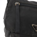 PRADA Shoulder Bag Nylon Black Silver Auth 153218-19