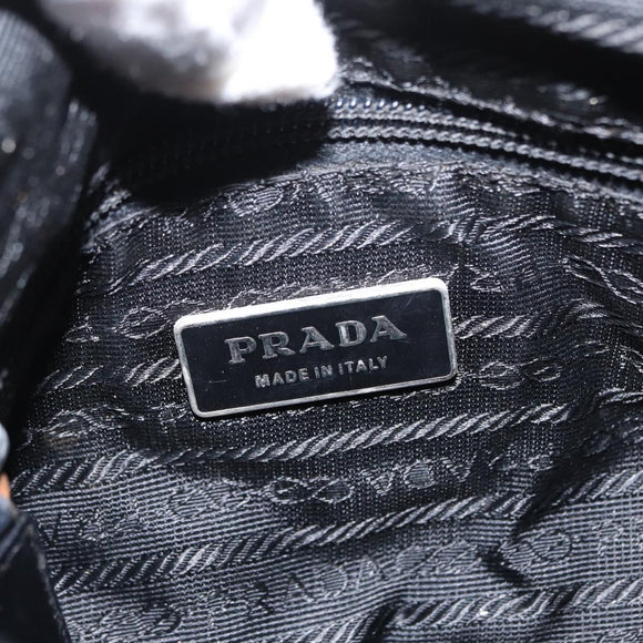 PRADA Shoulder Bag Nylon Black Silver Auth 153218