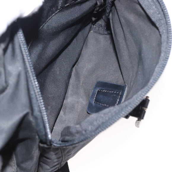 PRADA Shoulder Bag Nylon Black Silver Auth 153218