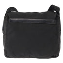 PRADA Shoulder Bag Nylon Black Silver Auth 153218-2