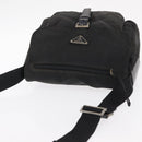 PRADA Shoulder Bag Nylon Black Silver Auth 153218-6