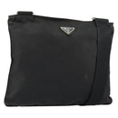 PRADA Shoulder Bag Nylon Black Silver Auth 153219-1