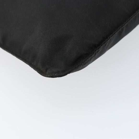 PRADA Shoulder Bag Nylon Black Silver Auth 153219