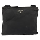 PRADA Shoulder Bag Nylon Black Silver Auth 153219-13