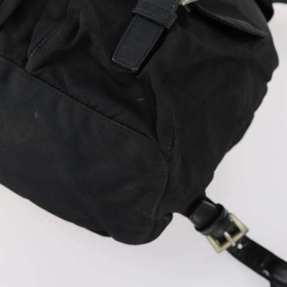 PRADA Backpack Nylon Black Silver Auth 153220