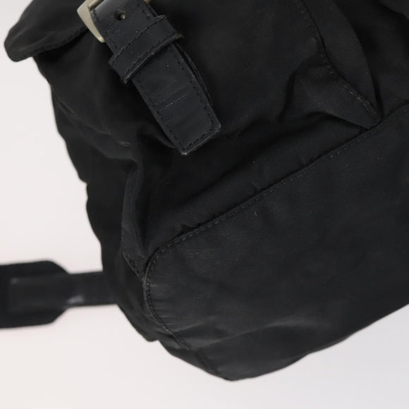 PRADA Backpack Nylon Black Silver Auth 153220
