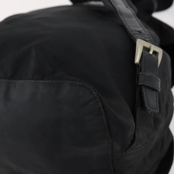 PRADA Backpack Nylon Black Silver Auth 153220