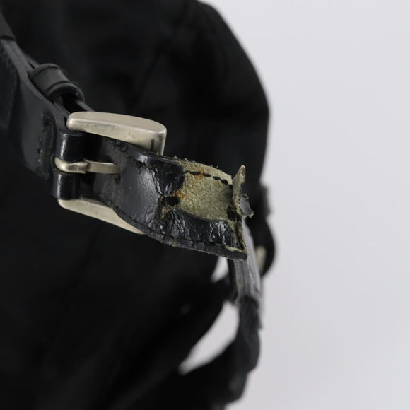 PRADA Backpack Nylon Black Silver Auth 153220