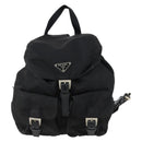 PRADA Backpack Nylon Black Silver Auth 153220-13