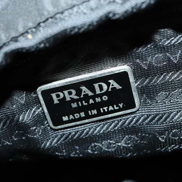 PRADA Backpack Nylon Black Silver Auth 153220