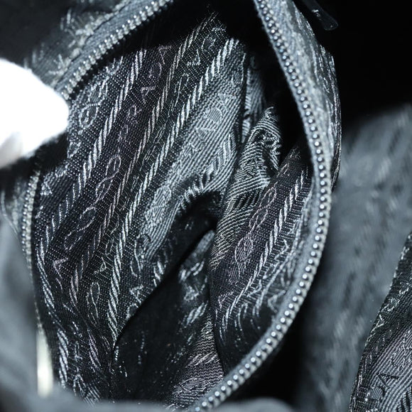 PRADA Backpack Nylon Black Silver Auth 153220