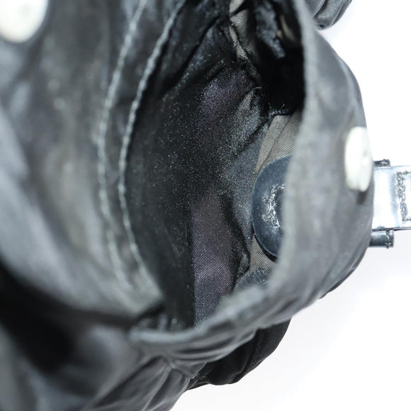 PRADA Backpack Nylon Black Silver Auth 153220