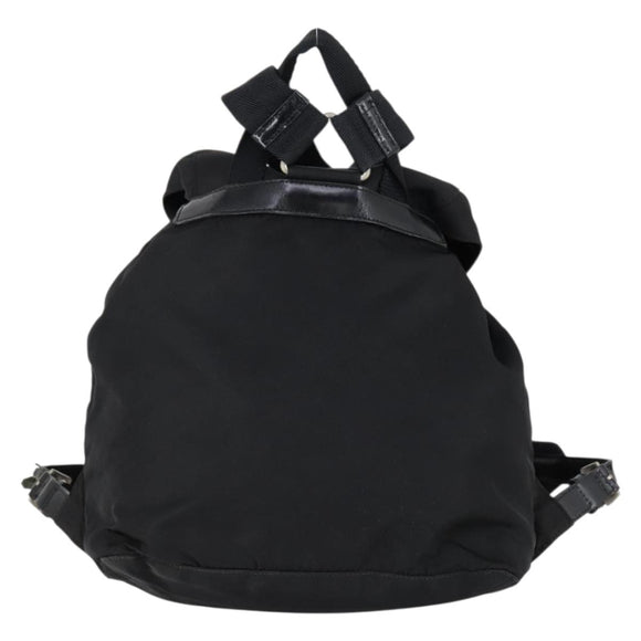 PRADA Backpack Nylon Black Silver Auth 153220