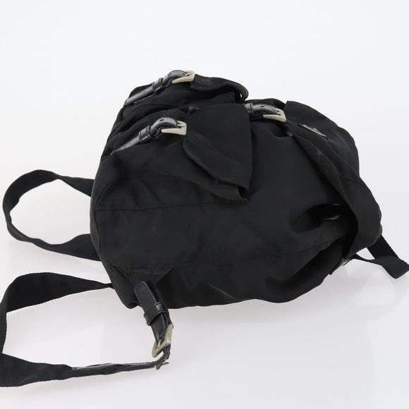 PRADA Backpack Nylon Black Silver Auth 153220