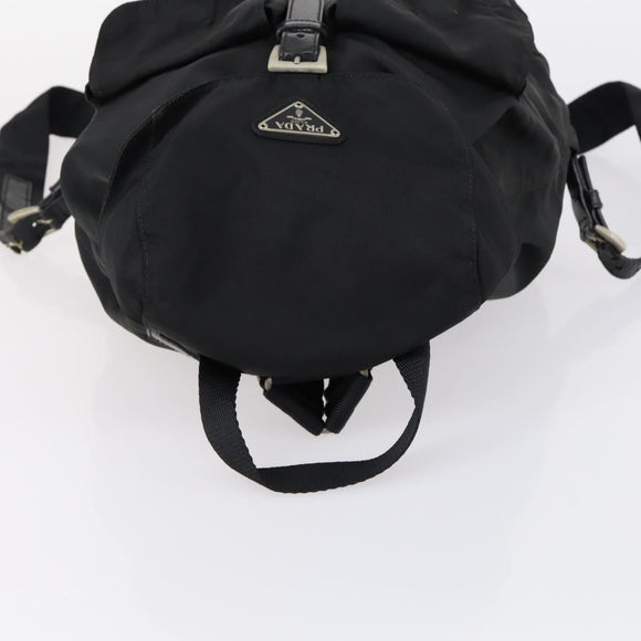 PRADA Backpack Nylon Black Silver Auth 153220