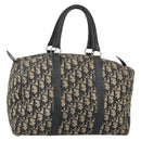 Christian Dior Trotter Canvas Boston Bag Black Silver Auth 153223-1