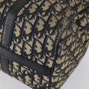 Christian Dior Trotter Canvas Boston Bag Black Silver Auth 153223-10