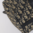 Christian Dior Trotter Canvas Boston Bag Black Silver Auth 153223-11