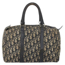 Christian Dior Trotter Canvas Boston Bag Black Silver Auth 153223-3