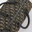Christian Dior Trotter Canvas Boston Bag Black Silver Auth 153223-6