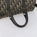 Christian Dior Trotter Canvas Boston Bag Black Silver Auth 153223-7