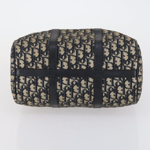 Christian Dior Trotter Canvas Boston Bag Black Silver Auth 153223