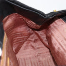 PRADA ribbon Hand Bag Nylon Leather Black Gold Auth 153236-17