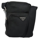 PRADA Shoulder Bag Nylon Black Silver Auth 153237-1
