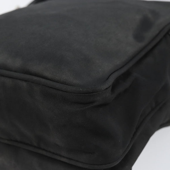 PRADA Shoulder Bag Nylon Black Silver Auth 153237