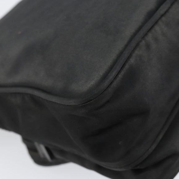 PRADA Shoulder Bag Nylon Black Silver Auth 153237