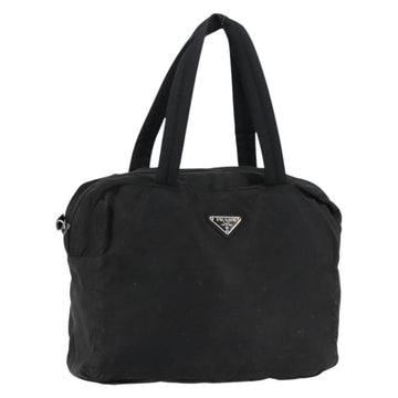 PRADA Hand Bag Nylon Black Silver Auth 153238