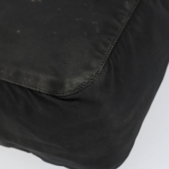 PRADA Hand Bag Nylon Black Silver Auth 153238