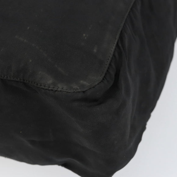 PRADA Hand Bag Nylon Black Silver Auth 153238