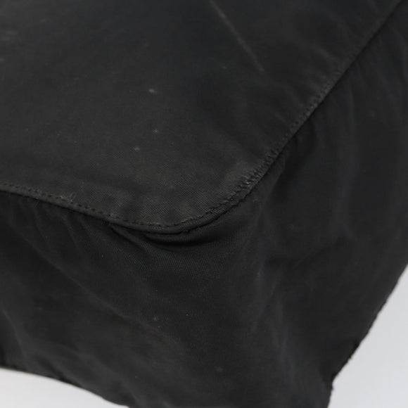 PRADA Hand Bag Nylon Black Silver Auth 153238