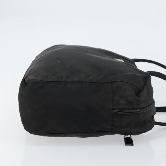 PRADA Hand Bag Nylon Black Silver Auth 153238