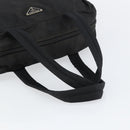 PRADA Hand Bag Nylon Black Silver Auth 153238-7