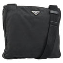 PRADA Shoulder Bag Nylon Black Silver Auth 153239-1