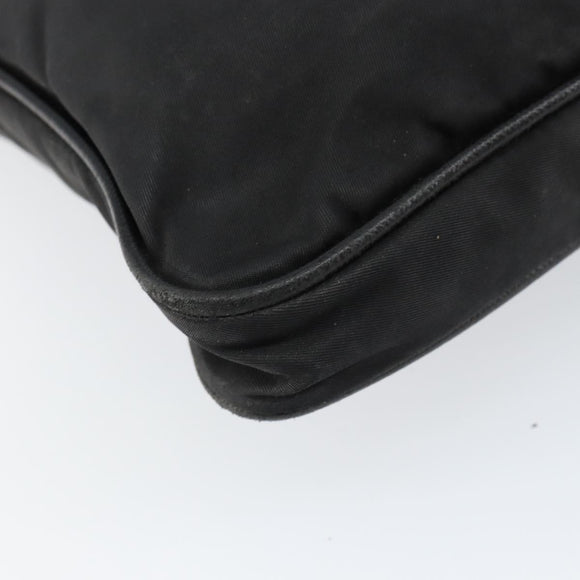 PRADA Shoulder Bag Nylon Black Silver Auth 153239