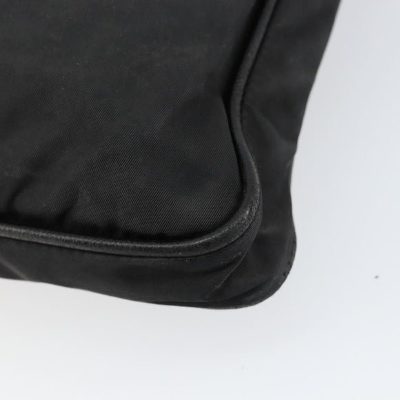 PRADA Shoulder Bag Nylon Black Silver Auth 153239