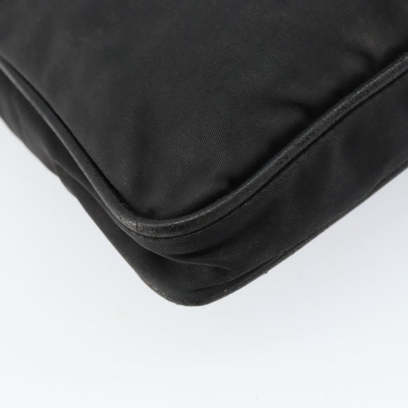 PRADA Shoulder Bag Nylon Black Silver Auth 153239