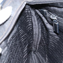 PRADA Shoulder Bag Nylon Black Silver Auth 153239-21