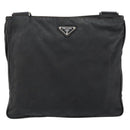 PRADA Shoulder Bag Nylon Black Silver Auth 153239-13