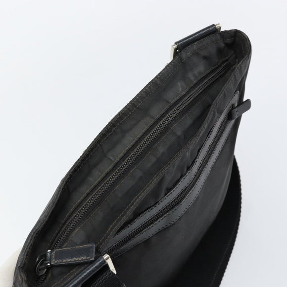 PRADA Shoulder Bag Nylon Black Silver Auth 153239