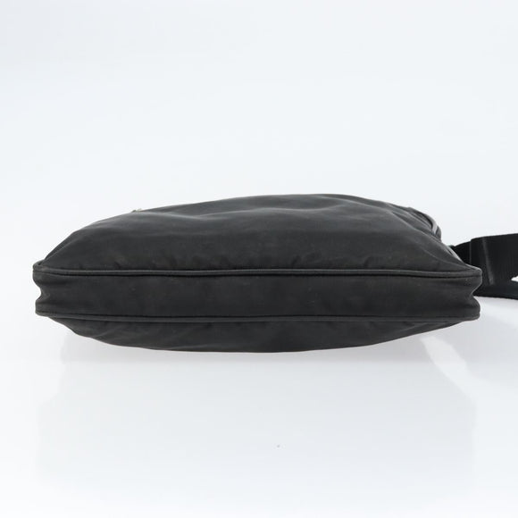 PRADA Shoulder Bag Nylon Black Silver Auth 153239