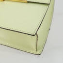 CELINE Hand Bag Leather 2way Green Gold Auth 153240-12